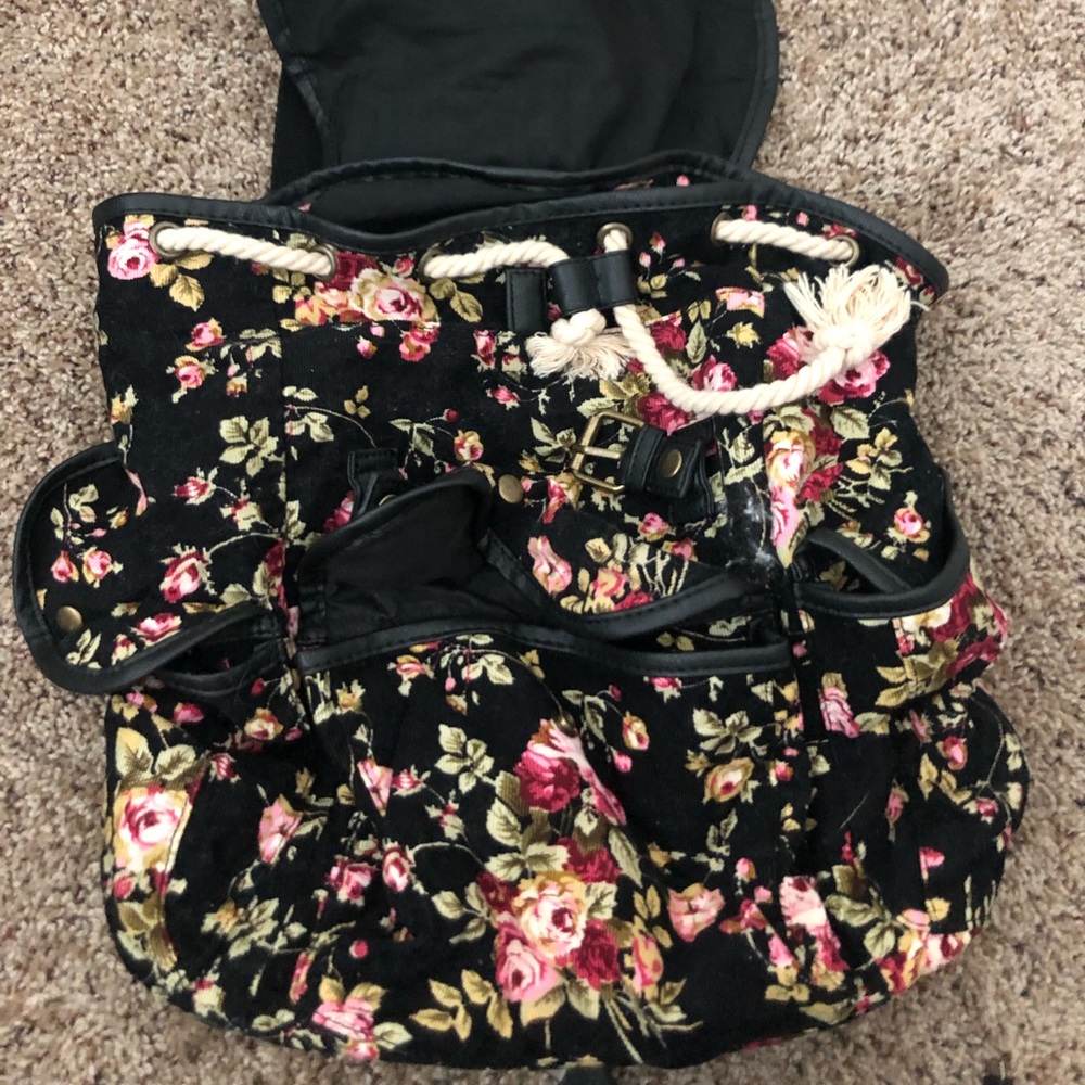 Floral strappy backpack
